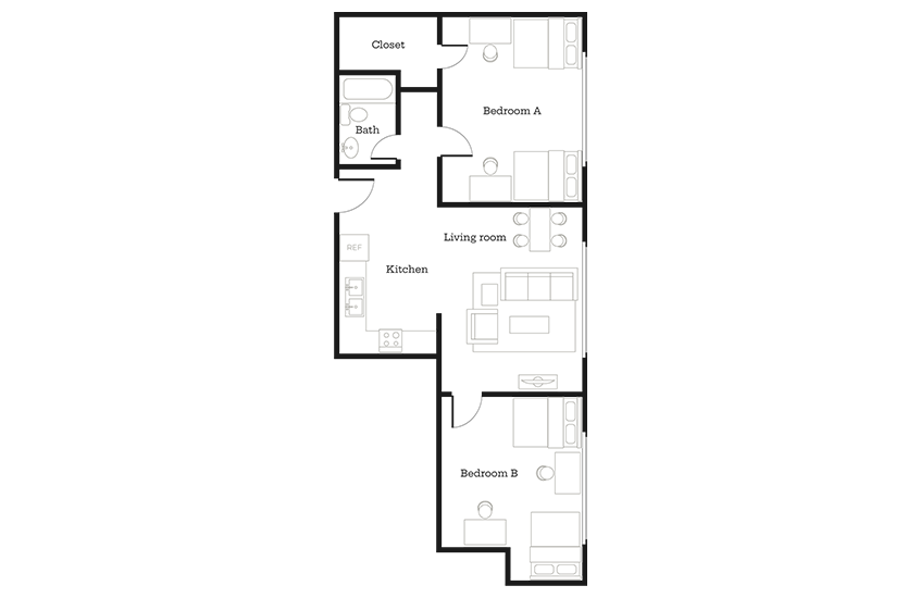 Floor Plan Image | 2x2A