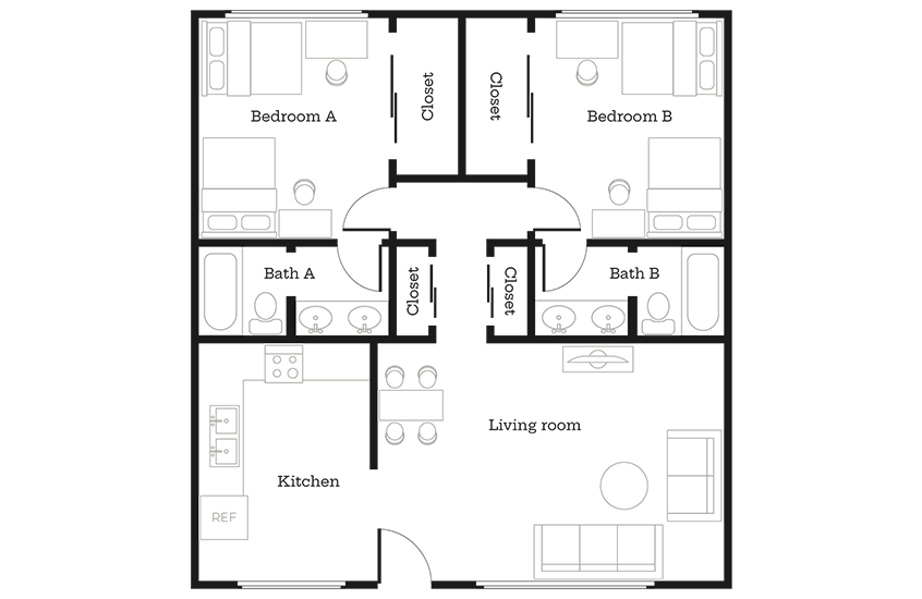 Floor Plan Image | 2x2B