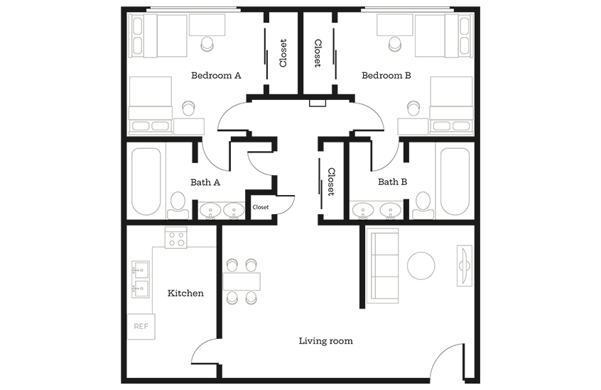 Floor Plan Image | 2x2C