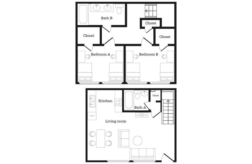 Floor Plan Image | 2x1 TH