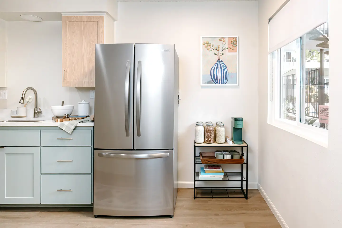 Stainless Steel Refrigerator inside the State on Campus Santa Barbara